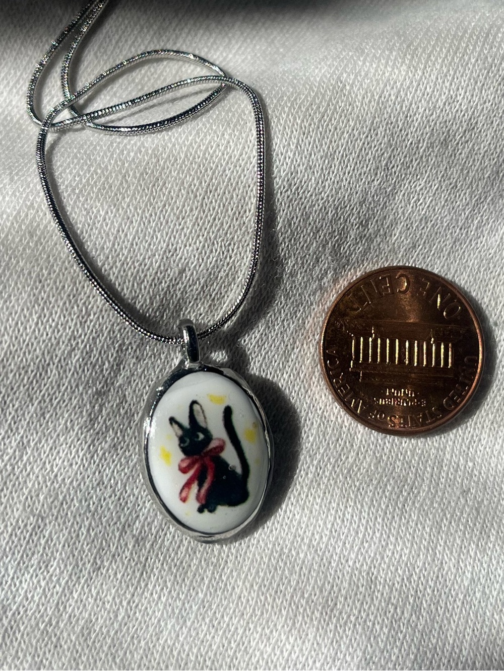 Silver Cat Pendant Necklace